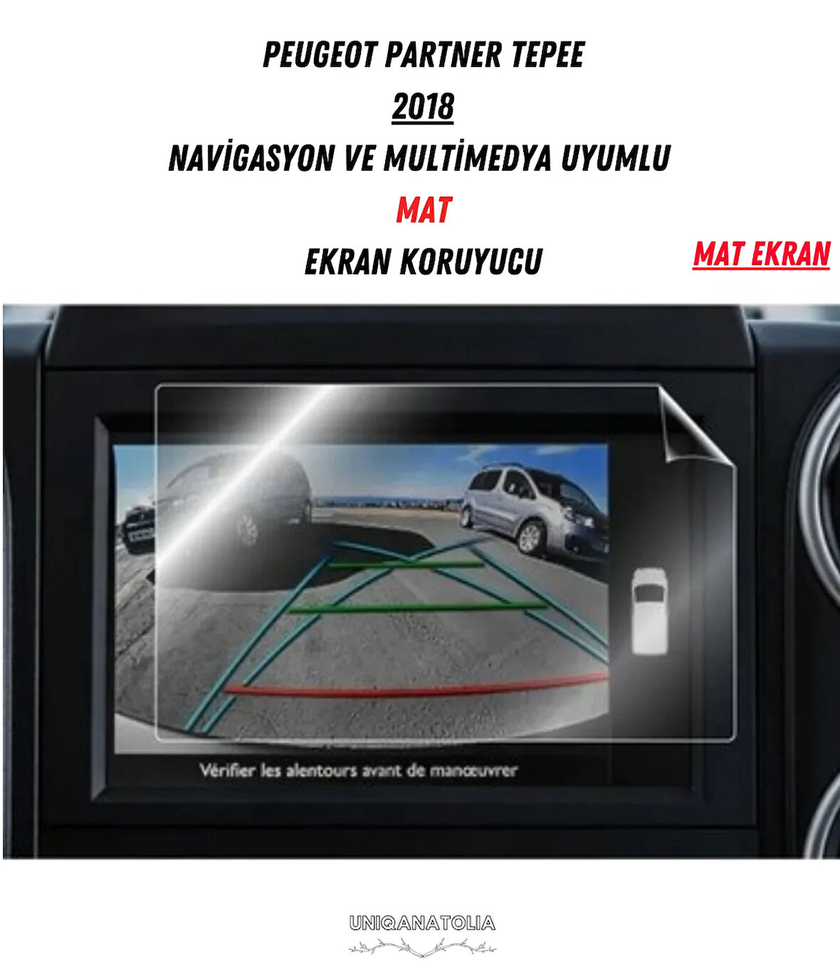 Peugeot Partner Tepee 2018 Navigasyon ve Multimedya Uyumlu Mat Ekran Koruyucu