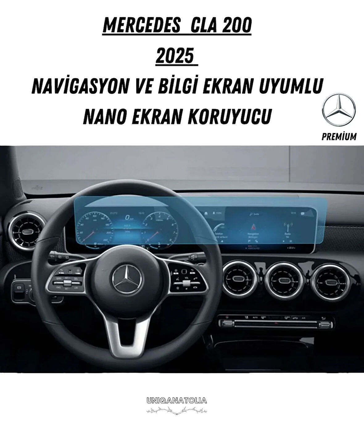 Mercedes CLA 200 2025 Navigasyon ve Bilgi Ekran Uyumlu Nano Ekran Koruyucu