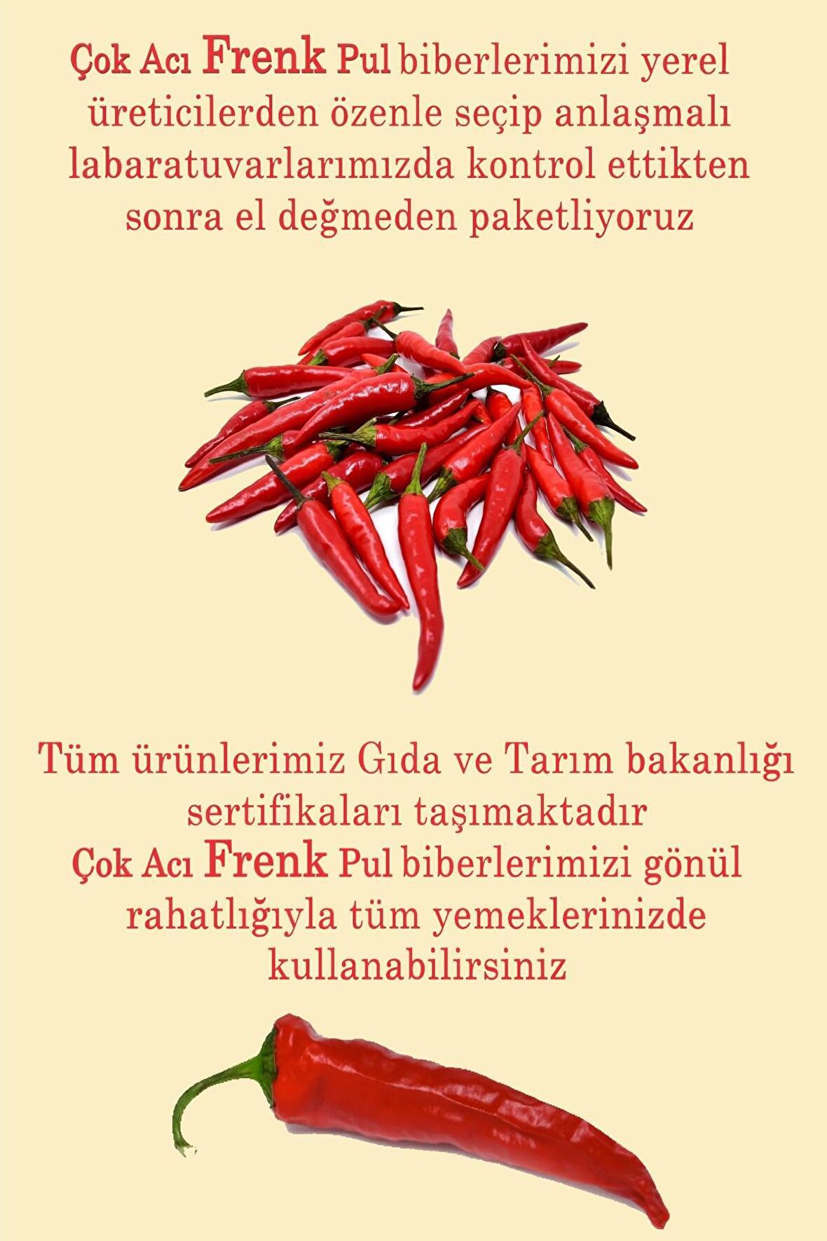 Zehir Acı Pul Biber (Frenk) 1000 gr - 1 kg