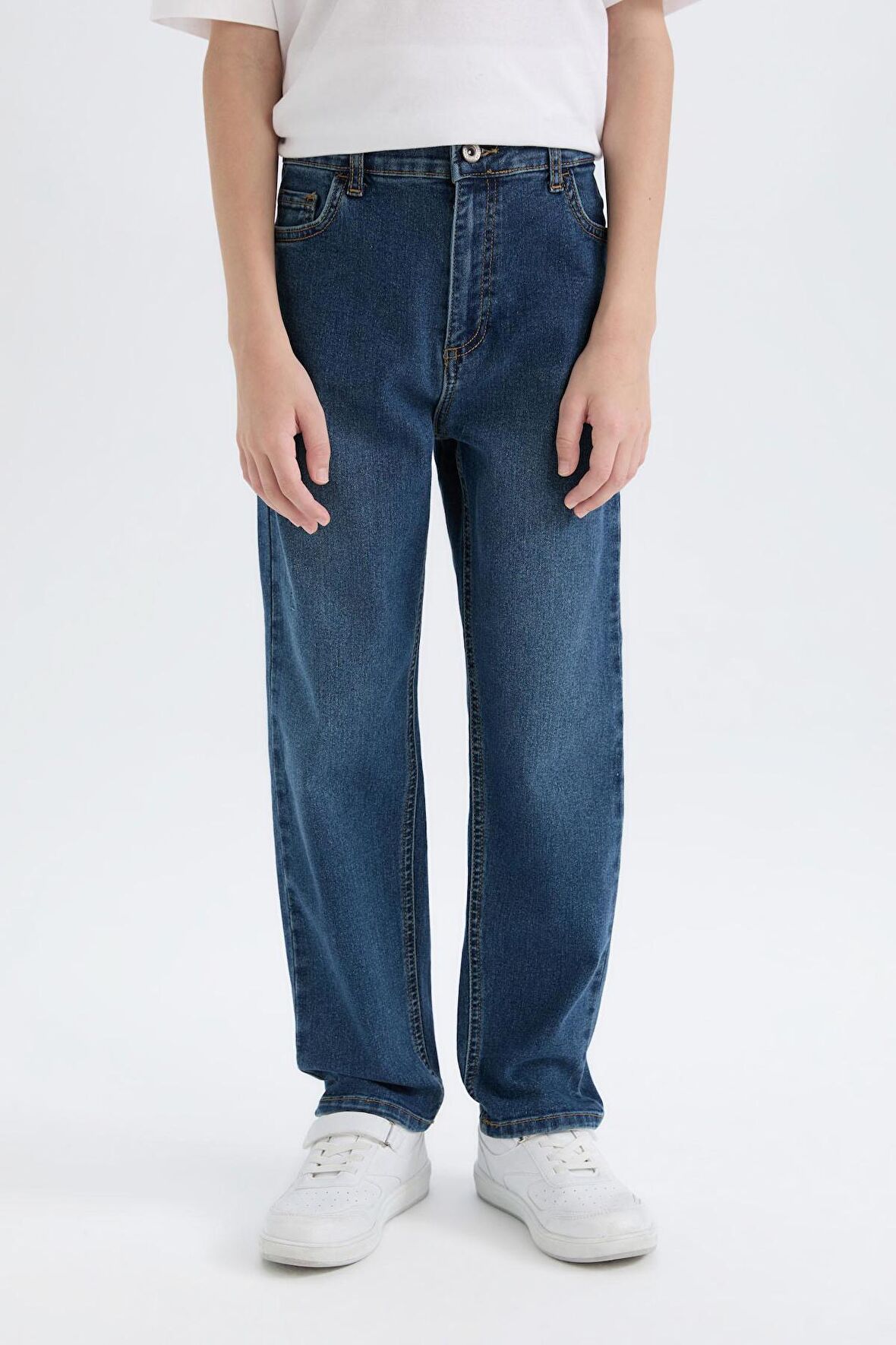 Erkek Çocuk Loose Fit Düz Paça Jean Pantolon