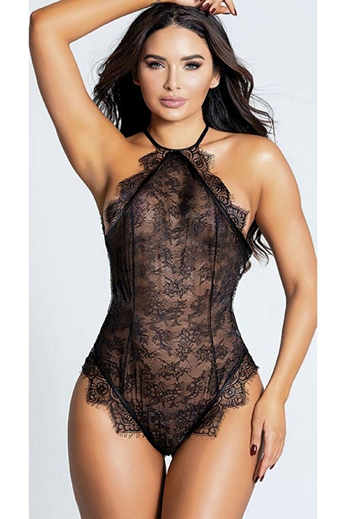 HotFlirt Dantelli Bodysuit 8259 SİYAH