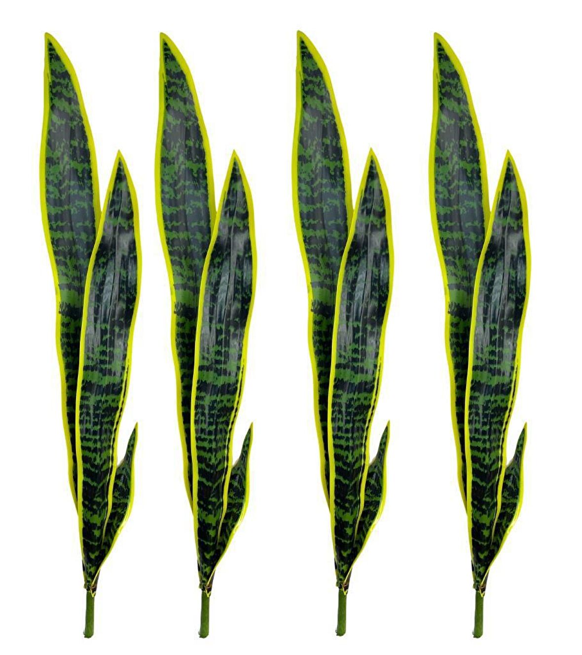Yapay Çiçek Sansevieria Yeşil Kılıç Çiçeği 4 Adet 65cm Salon Çiçeği Yapay Bitki