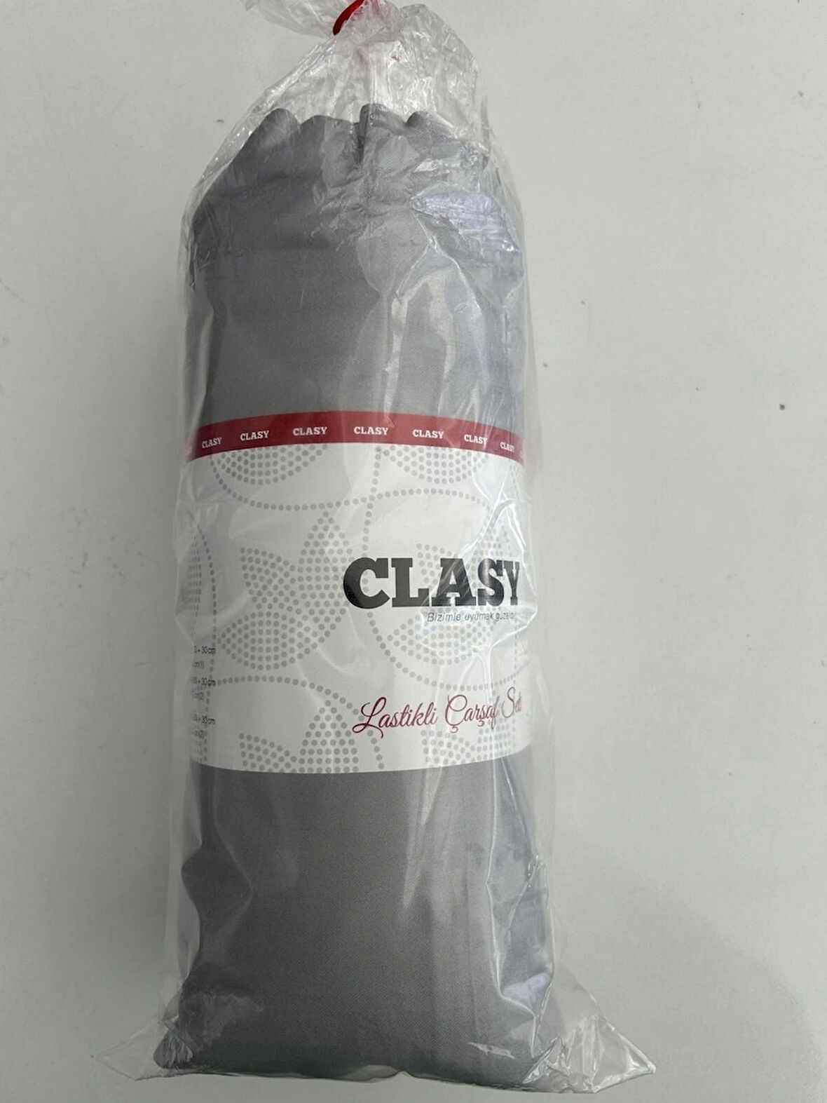 Clasy Pamuk Saten Lastikli Çarşaf Seti – Çift Kişilik (Düz) - Koyu Gri