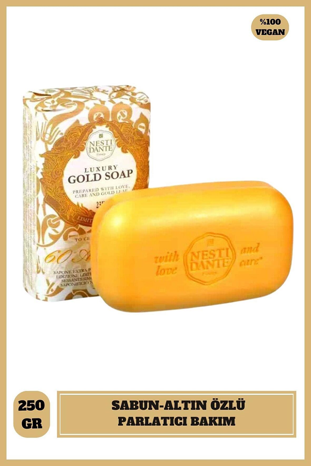 Sabun Luxury Gold Parlatıcı Vegan Bakım 250 Gr