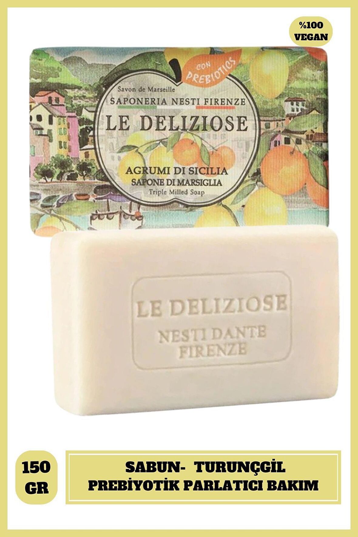 Sabun Le Deliziose Citruses From Sicily Vegan Bakım 150 g