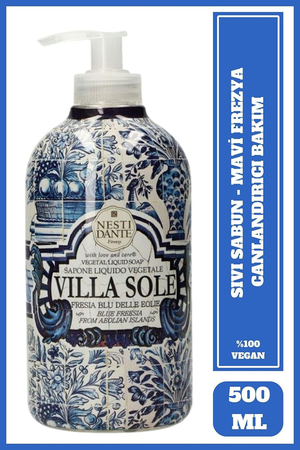 Sıvı Sabun Villa Sole Fresia Blu Delle Eolie Vegan Bakım 500 ml