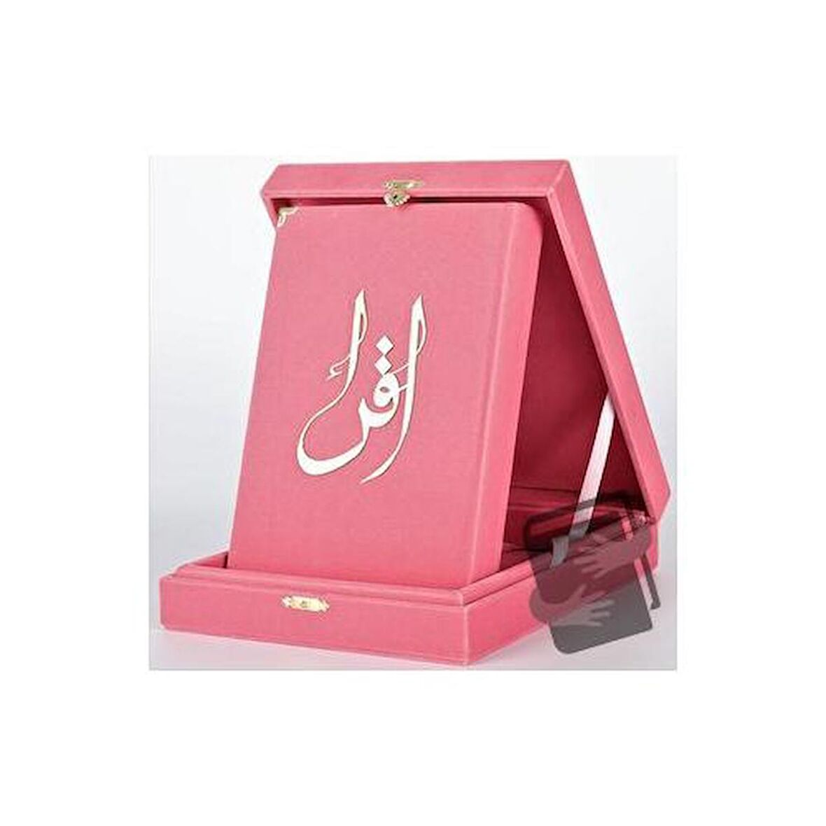 Kuranı Kerim Orta Boy Kadife Kutulu Pembe