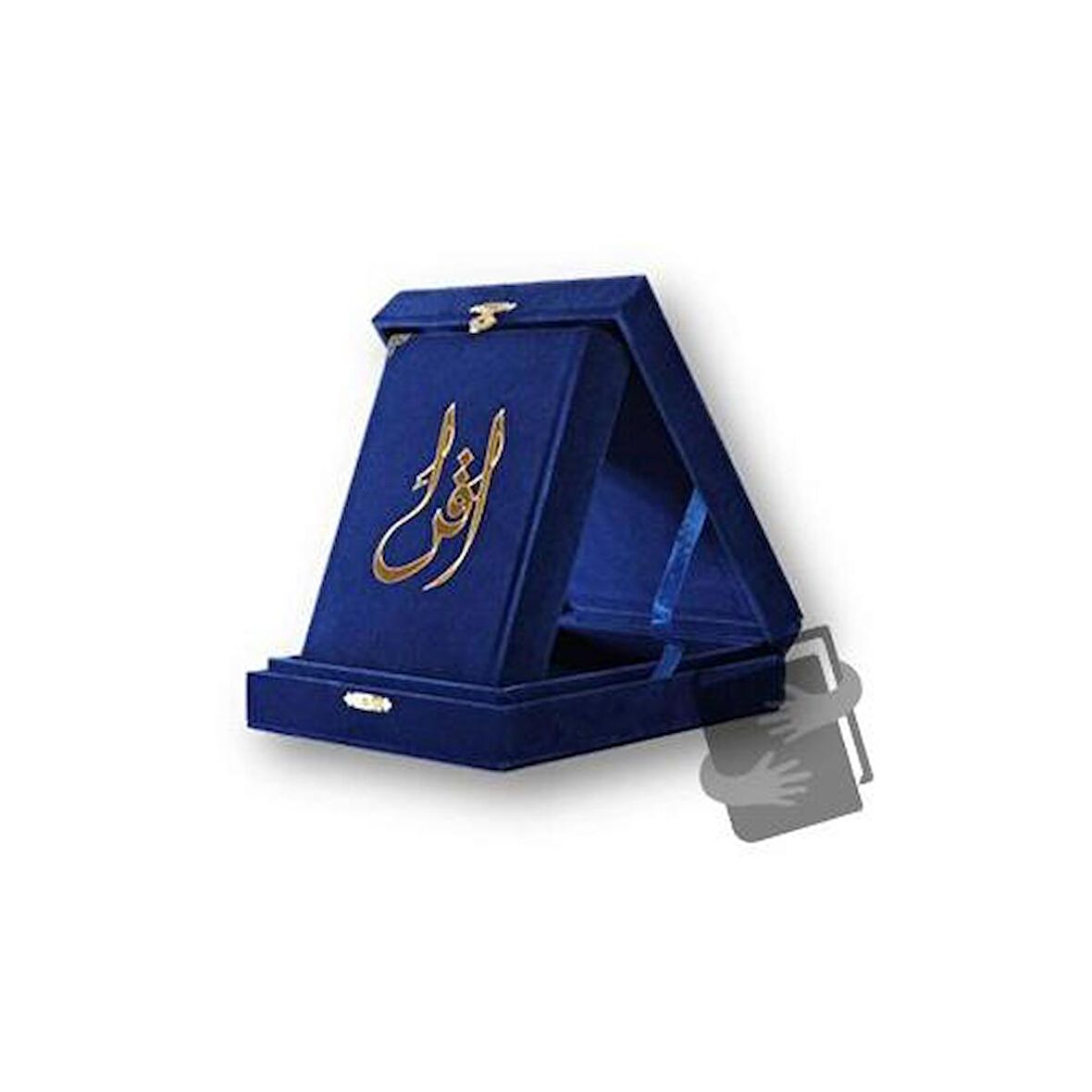 Kuranı Kerim Hafız Boy Kadife Kutulu Koyu Mavi