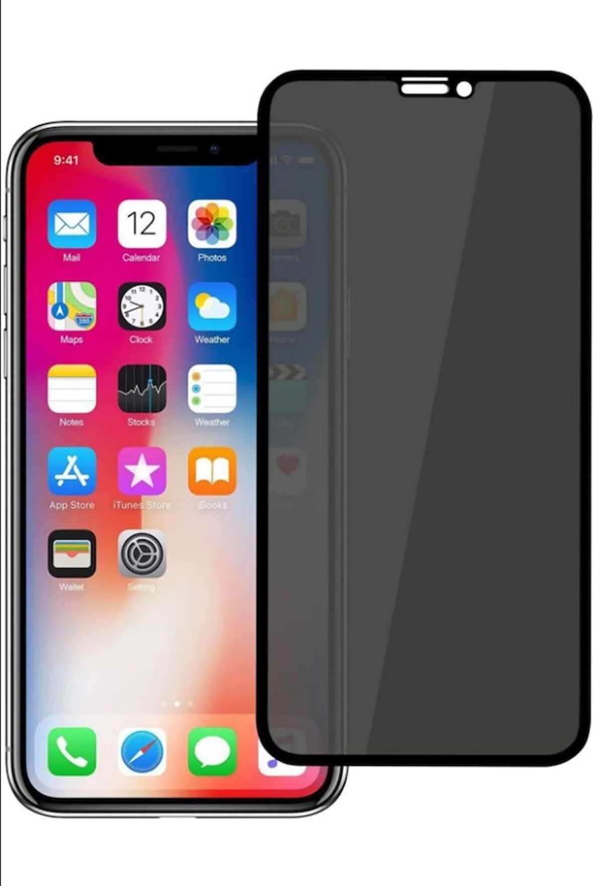 Three Star - 5D Pricay - İphone 6 / 6S - Hayalet Cam - Beyaz