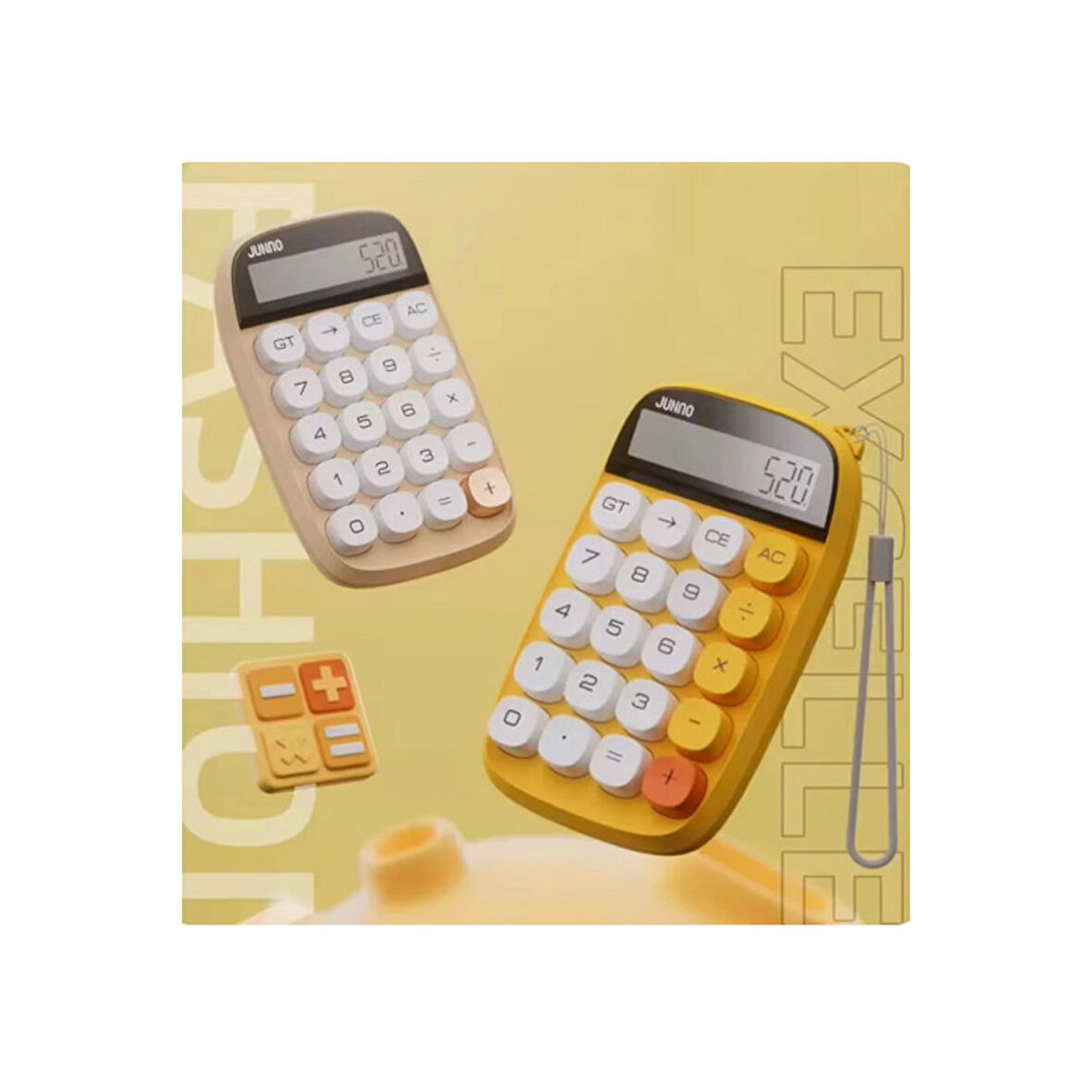 Sevimli Kare Tuşlu 10 Haneli Ldc Ekran Hesap Makinası Sarı