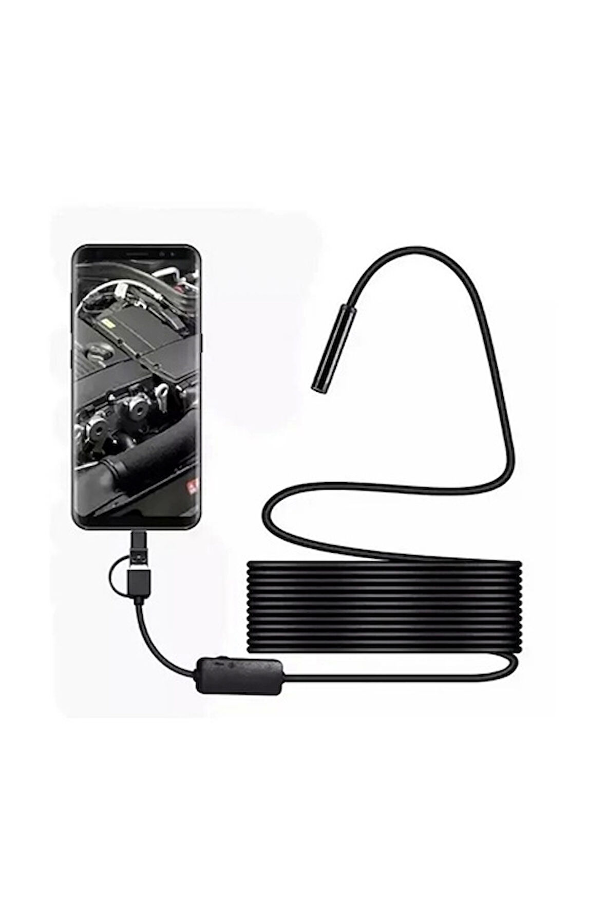 Vtn-02 Endoskop Yılan Video Kamera Led li 2 Metre 7 Mm Sert Kablo Su Geçirmez