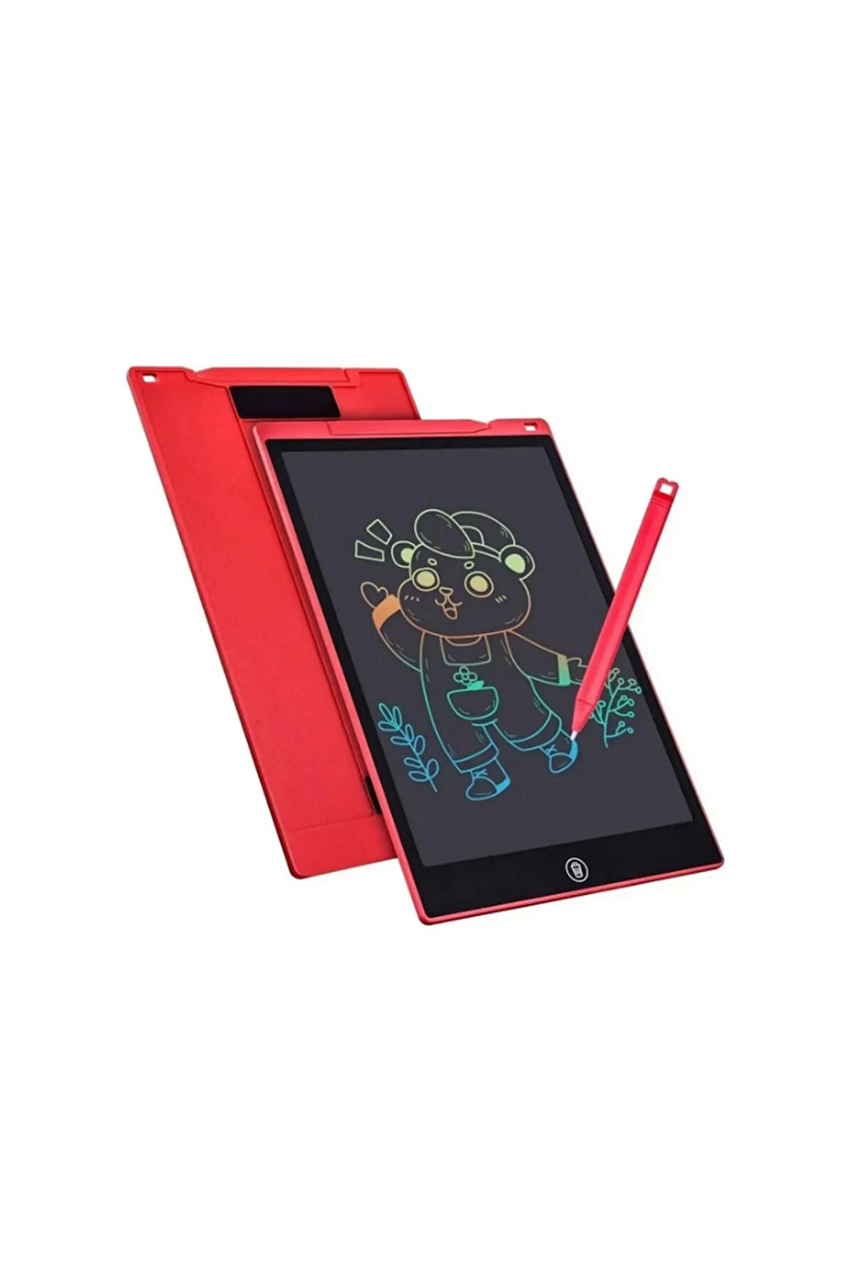12 Inc Renkli Lcd Grafik Dijital Kalemli Çizim Tableti Yazı Tahta Not Yazma Eğitim Tableti Kırmızı