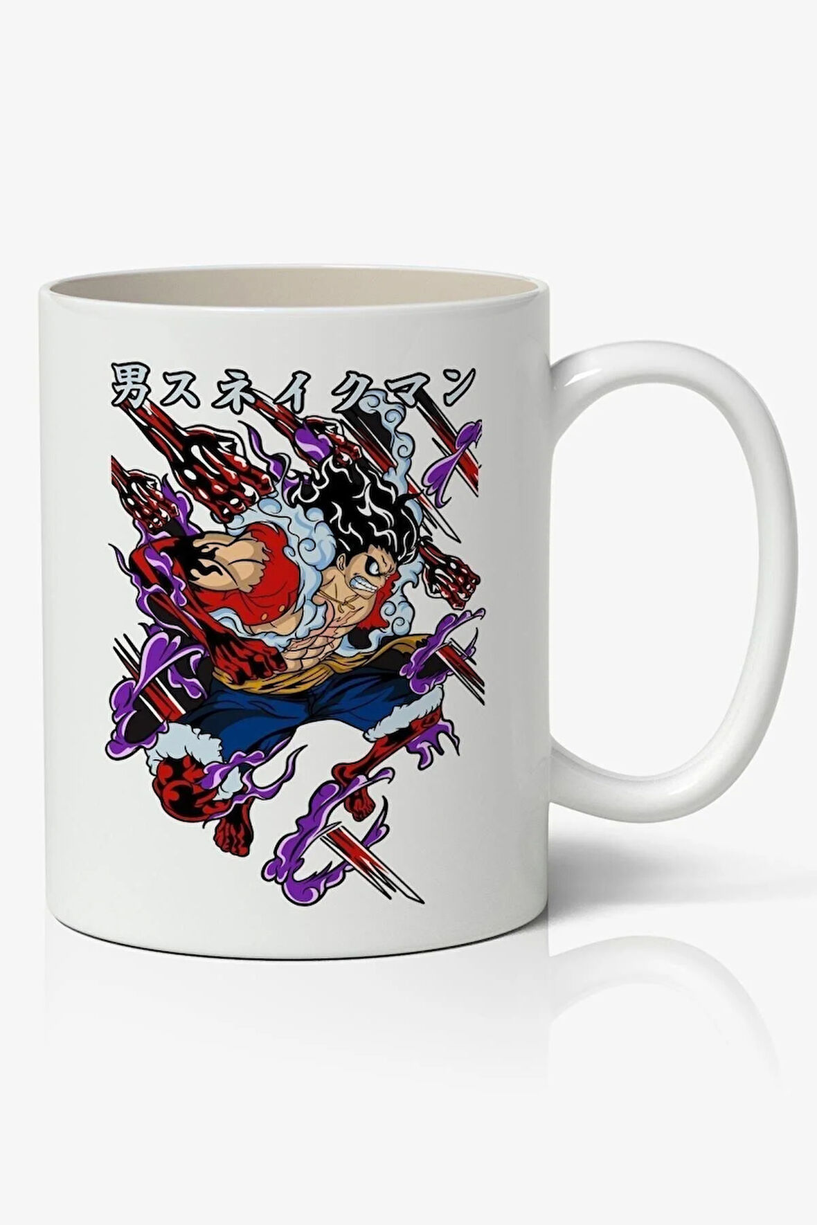 Monkey D. Luffy One Piece Temalı Baskılı Beyaz Kupa Bardak