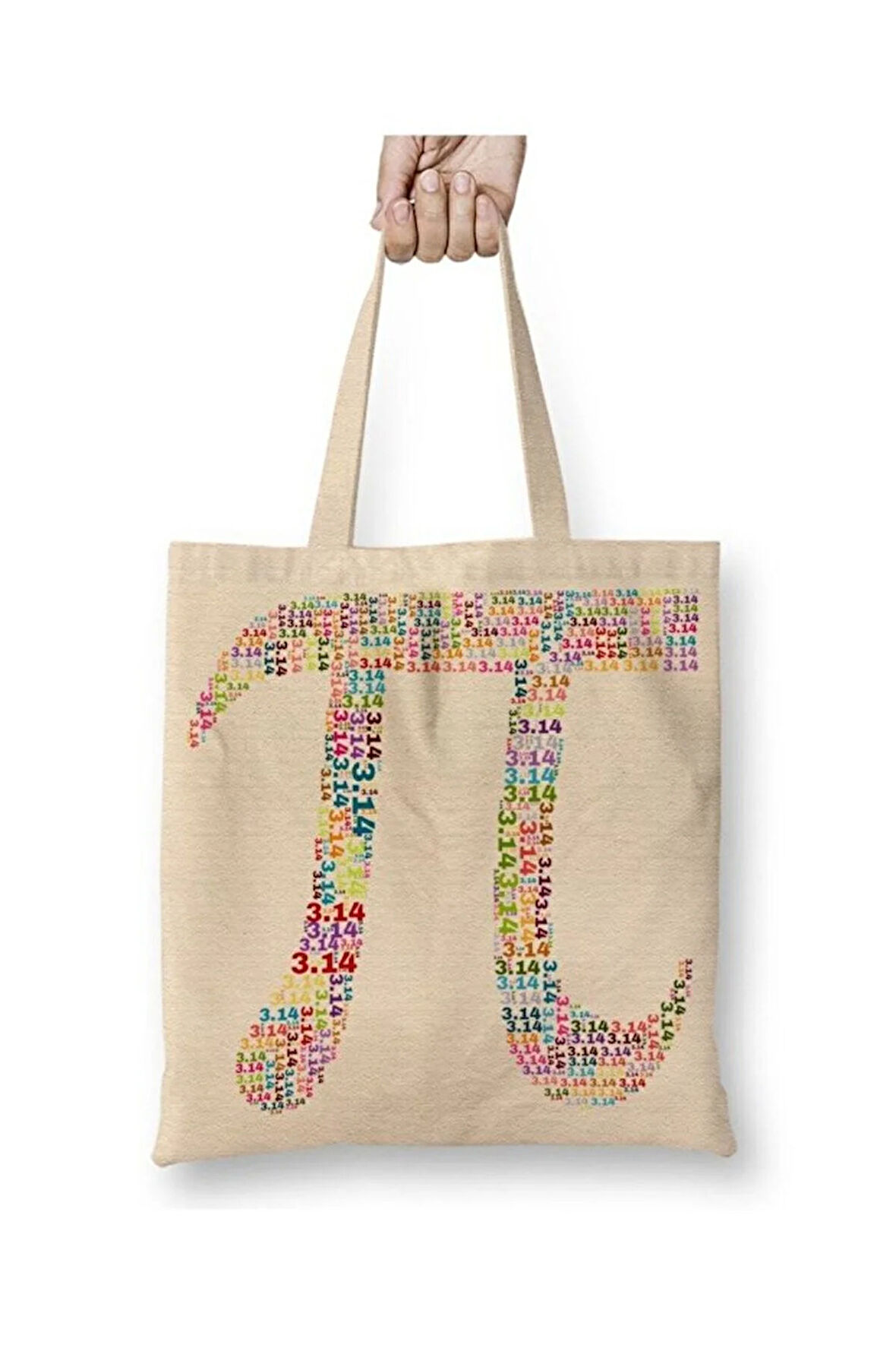 Pi Sayisi Matematik Öğretmen Hediye Bez Çanta Uzun Saplı Alışveriş Çantası Plaj Çantası