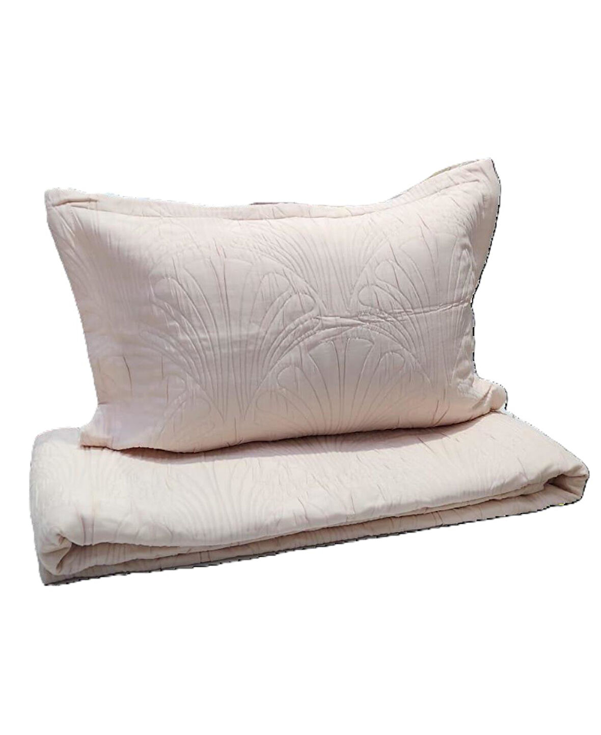 DROP ÇİFT KİŞİLİK PİKE YATAK ÖRTÜSÜ PUDRA