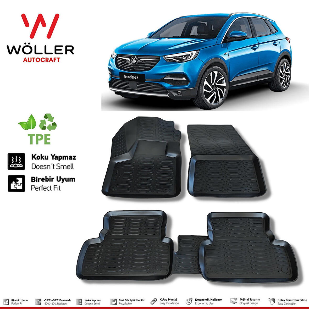 Opel Grandland X Paspas 2017 2021 Arası 3d Havuzlu Wöller Paspas