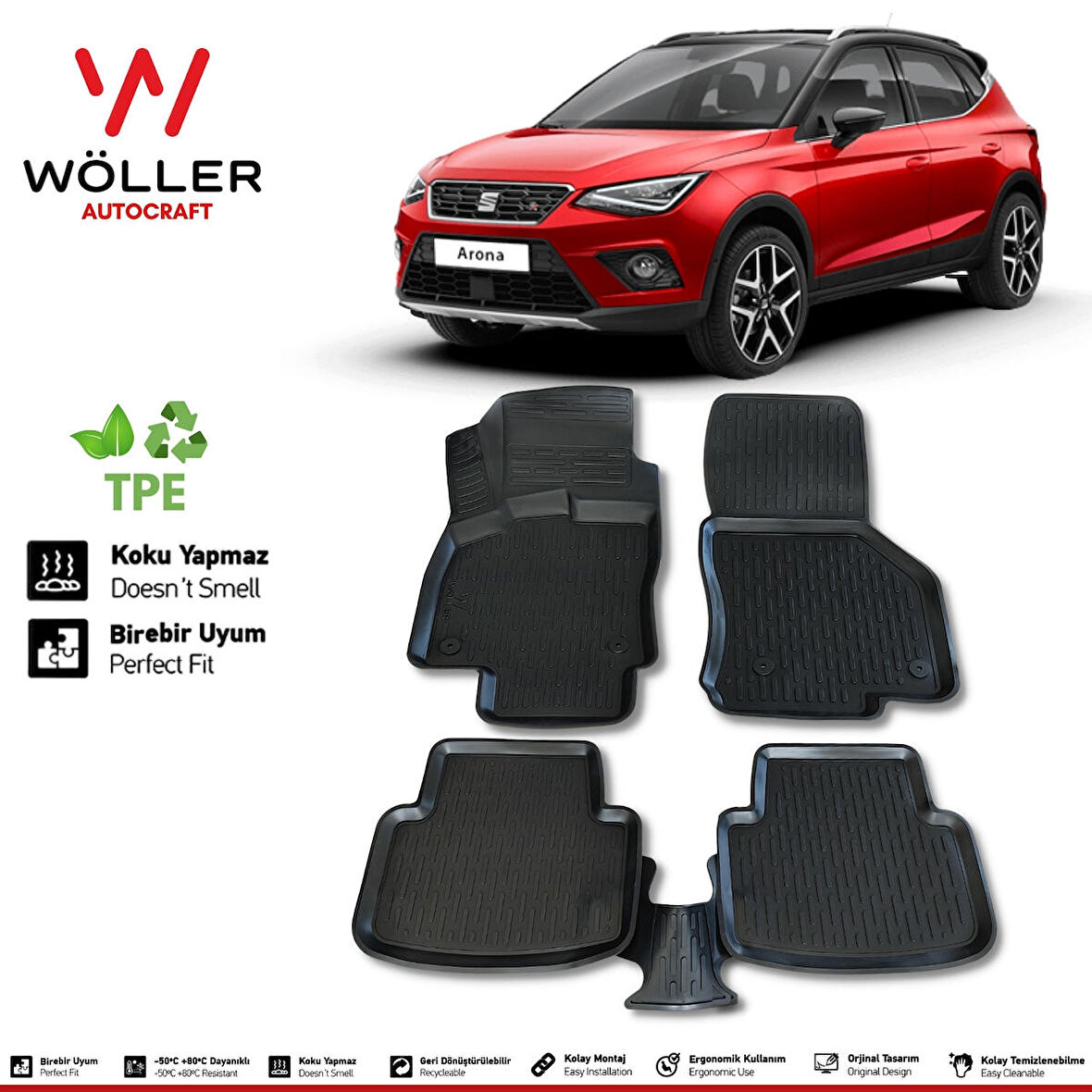 Seat Arona Paspas 2017 Sonrası 3d Havuzlu Wöller Paspas