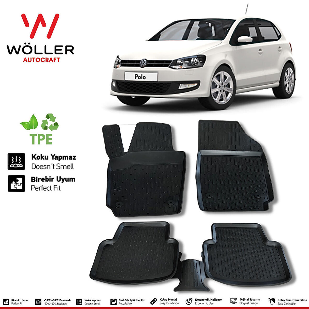 Volkswagen Polo Paspas 2010 2017 Arası 3d Havuzlu Wöller Paspas