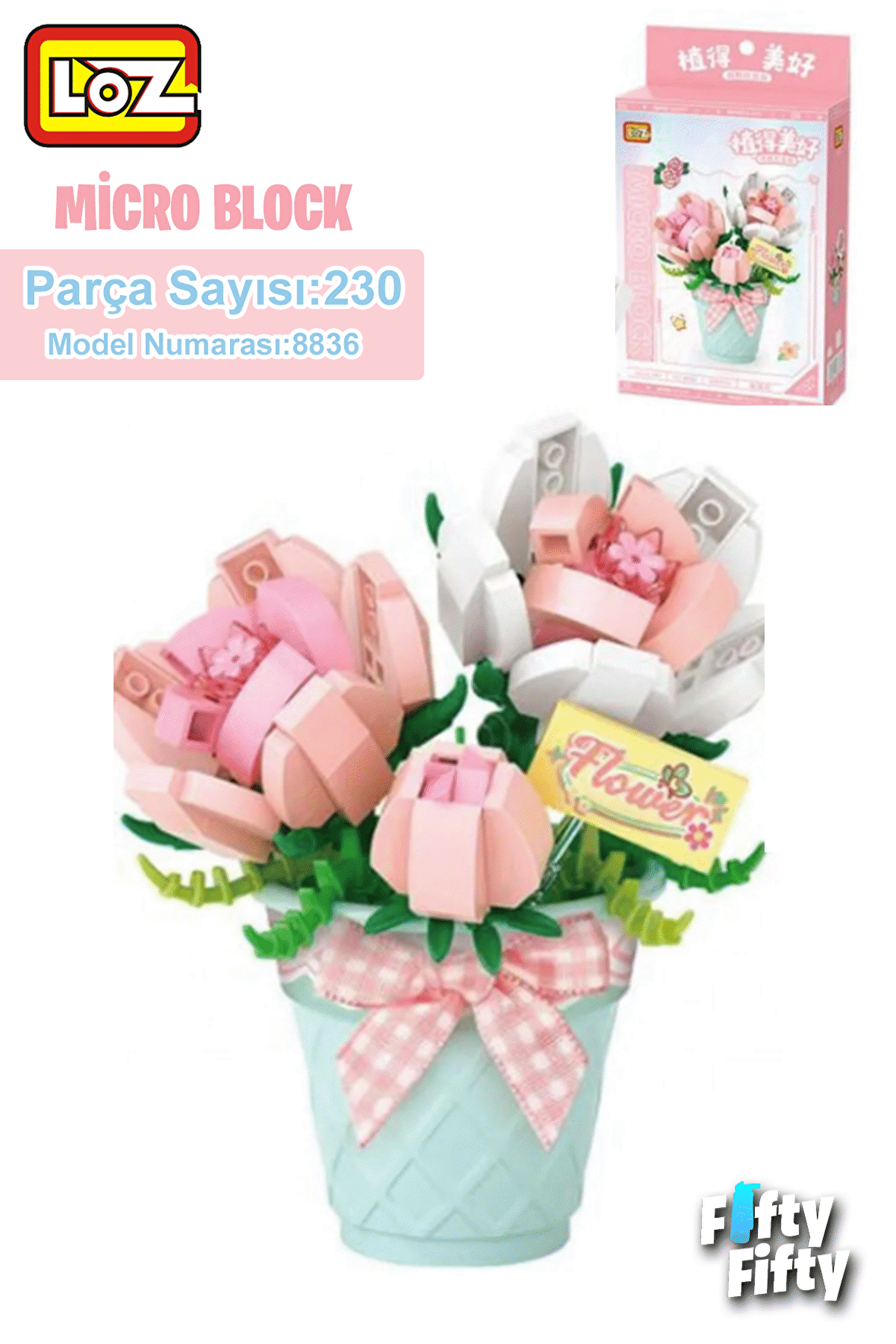 LOZ Micro Block Serisi Sevimli Pasta 370 Parça Oyuncak Yapım Seti FFLZ-8807