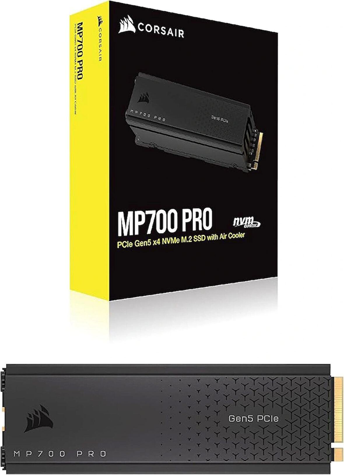 CORSAİR MP700 PRO 1TB HAVA SOĞUTUCULU PCIe Gen5 x4 NVMe M.2 SSD Air Cooler 1 TB
