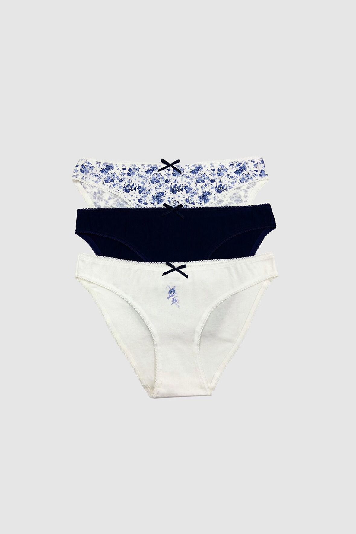 3'lü Paket Paradıse 2700 Pamuklu Basic Desenli Brief Külot