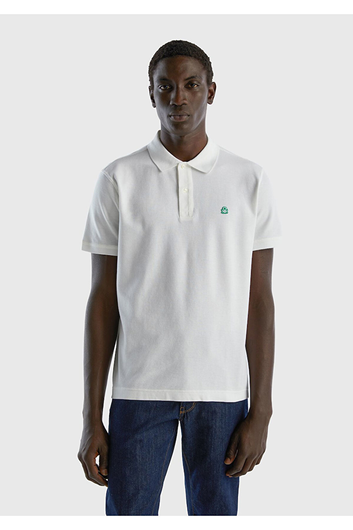 Erkek Beyaz Regular Fit Kısa Kollu Polo Tshirt