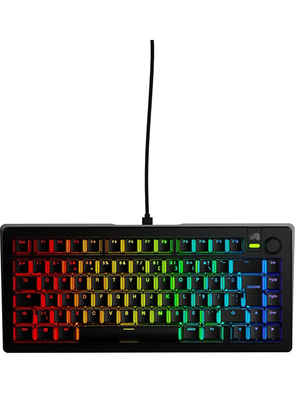 Glorious GMMK3 100% Fox Linear RGB Kablolu Mekanik Modüler TR Gaming Klavye – Siyah