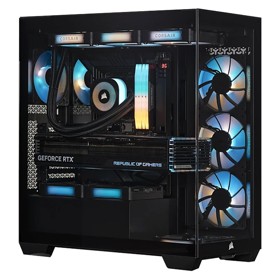 CORSAIR 3500x 750W 80+ Bronze RGB Tempered Glass Siyah ATX Mid Tower Kasa