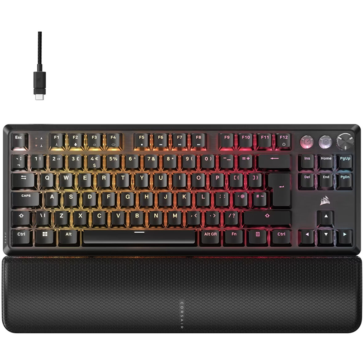 CORSAIR K70 PRO TKL High-Performance Hall Effect Switch RGB Türkçe Siyah Gaming Klavye CH-911911G-TR