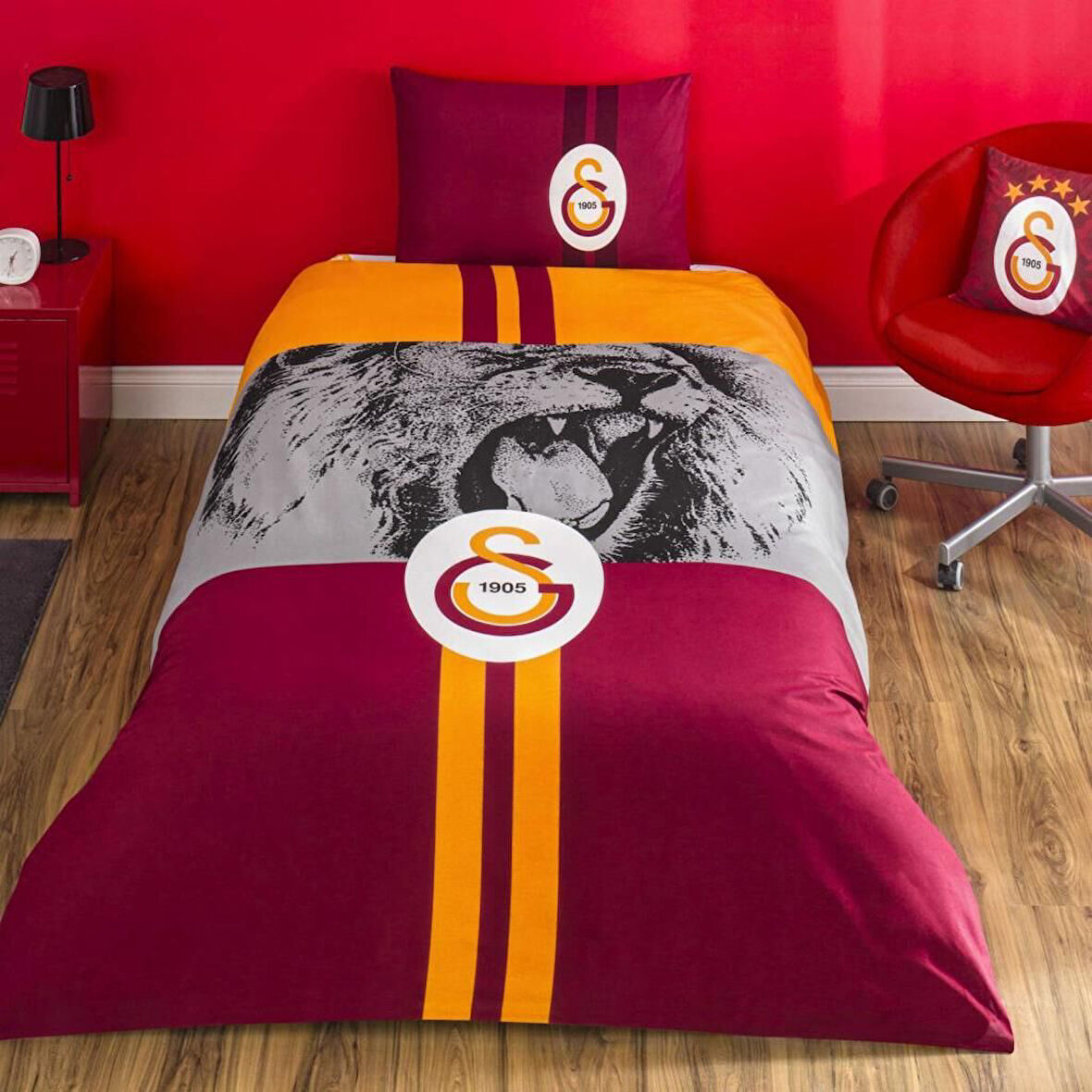 Galatasaray Şampiyon Aslan Tek Kişilik Lisanslı Nevresim Takımı