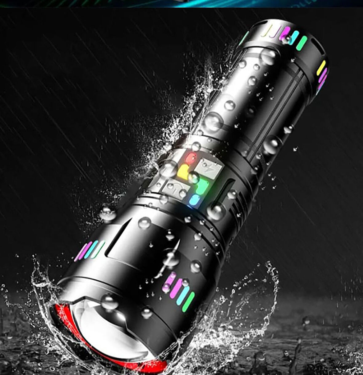 Pro F-3002 Alüminyum TG LED Gece Şeritli Type-C Şarjlı El Feneri