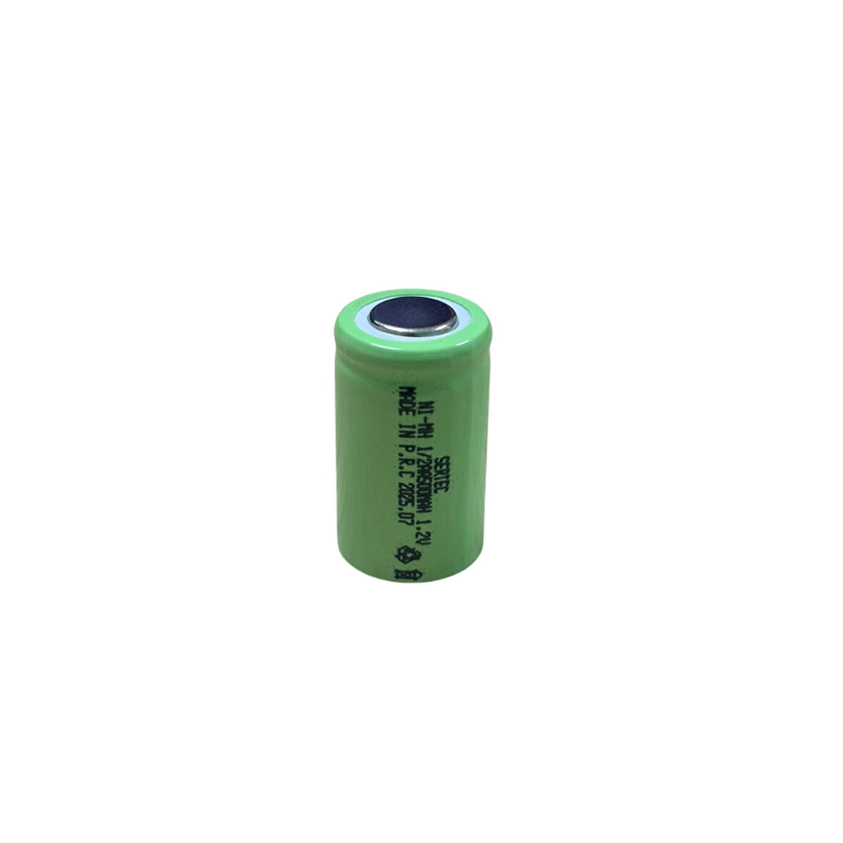 1.2V 500 Mah - 1/2AA - Ni-MH Şarjlı Pil - (Başsız / Flat Head)