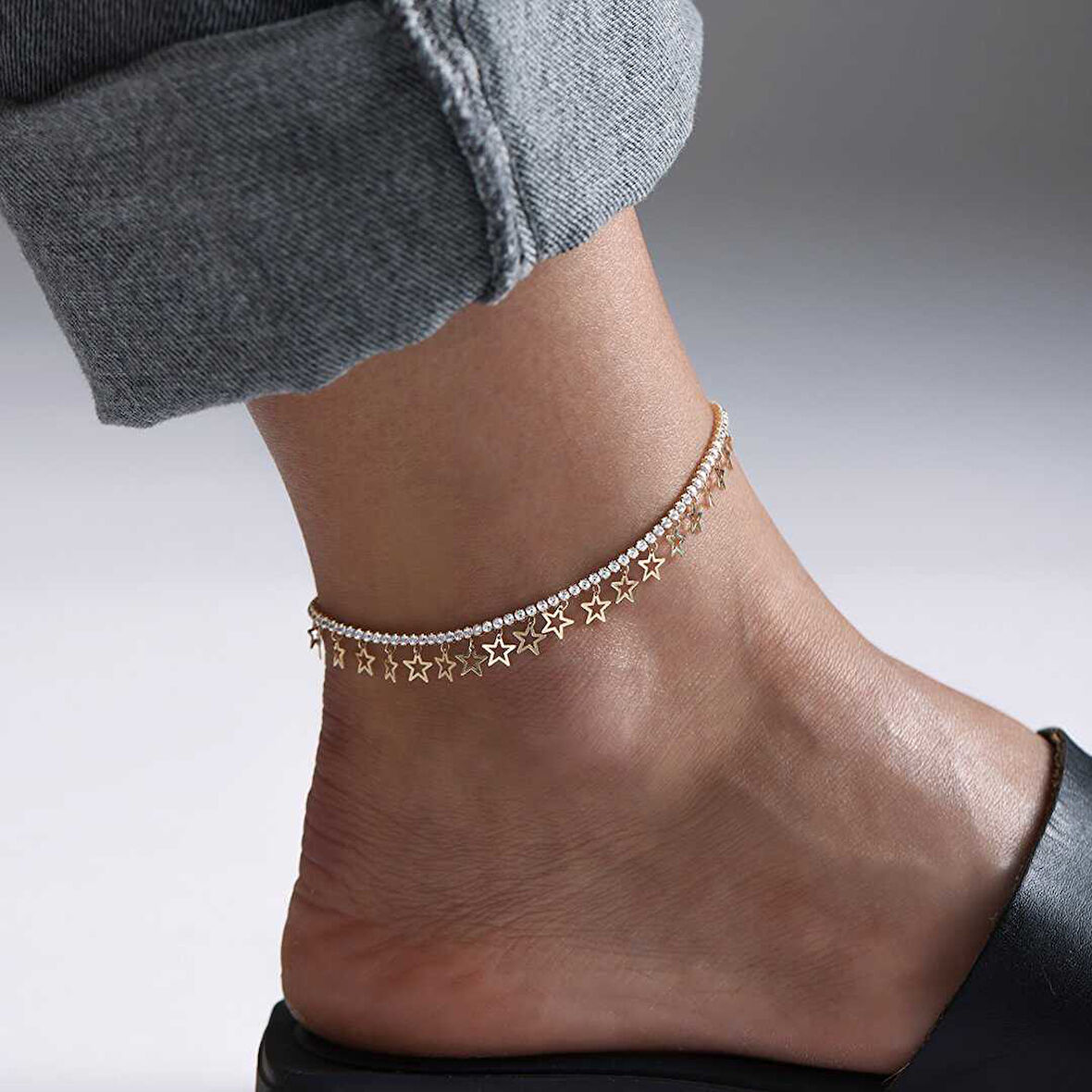 Sıra Taşlı Yıldızlı Halhal