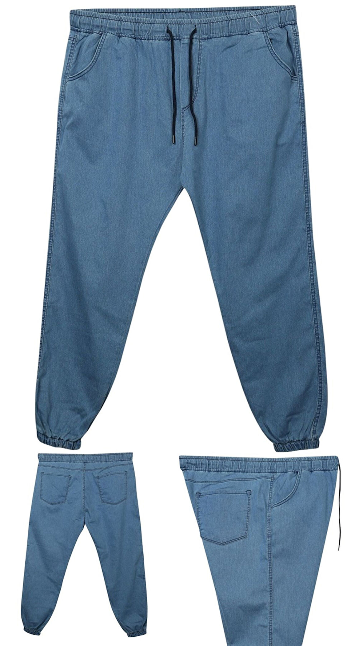 Erkek Büyük Beden 100 Kilo-180 Kilo Arası İçin Uygun Likralı Jogger Kot Pantolon