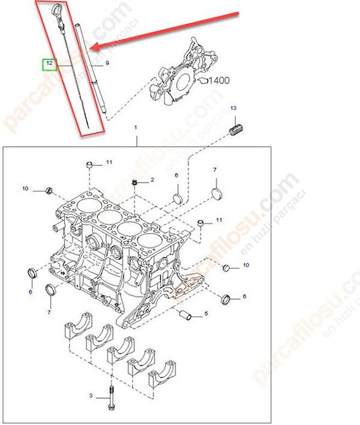 Kia Rio Yağ Çubuğu 1999-2003 Benzin 1.3 5Vites 55Kva 75Hp