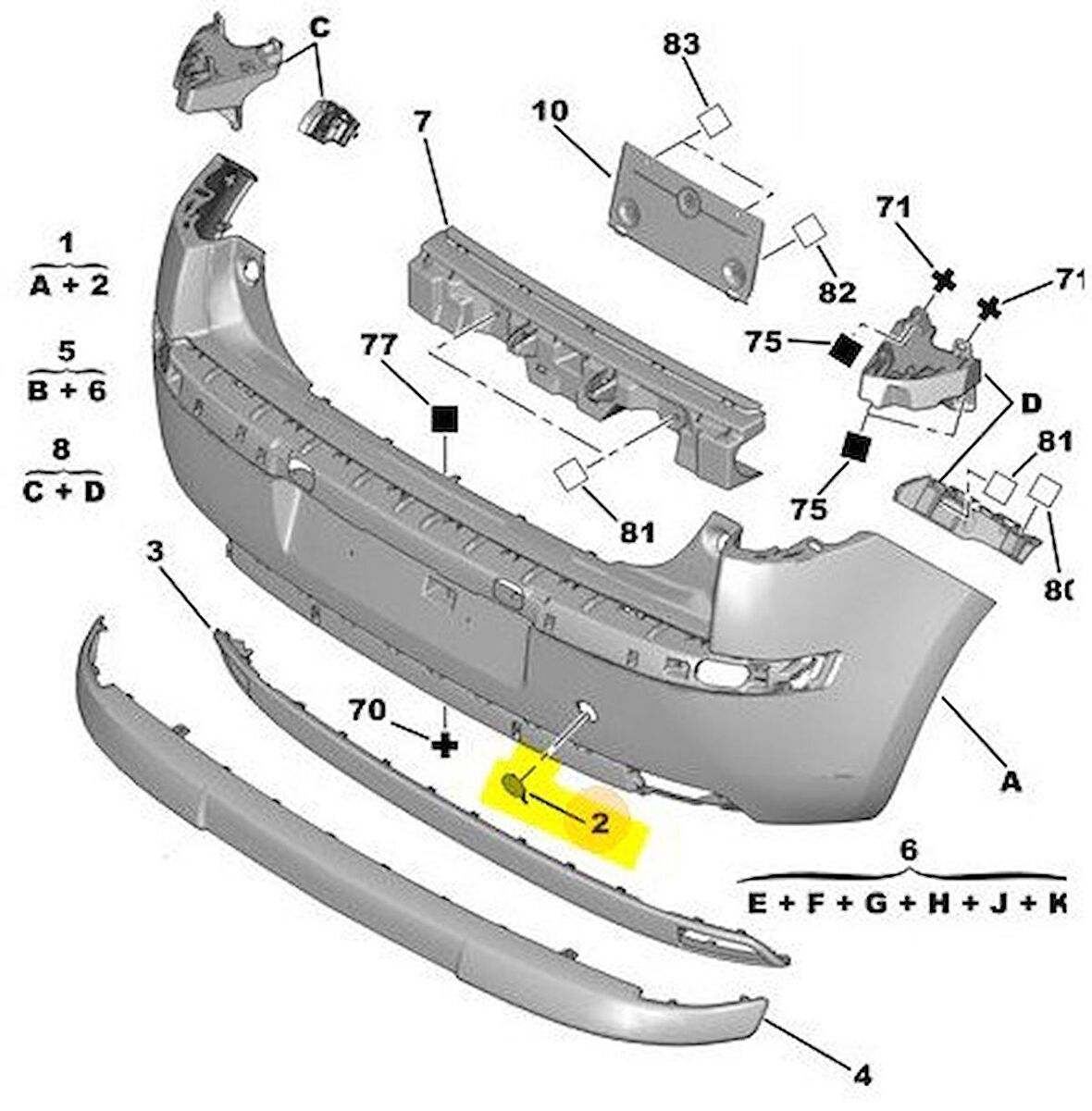 Citroen C4 Arka Tampon Çeki Kapak 2004-2010 Benzin 1.6 4Vites