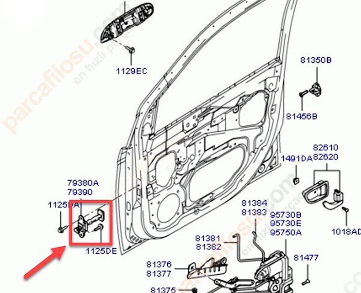 Hyundai Getz Ön Kapı Gergisi 2002-2005 Benzin 1.3 4Vites 60Kva