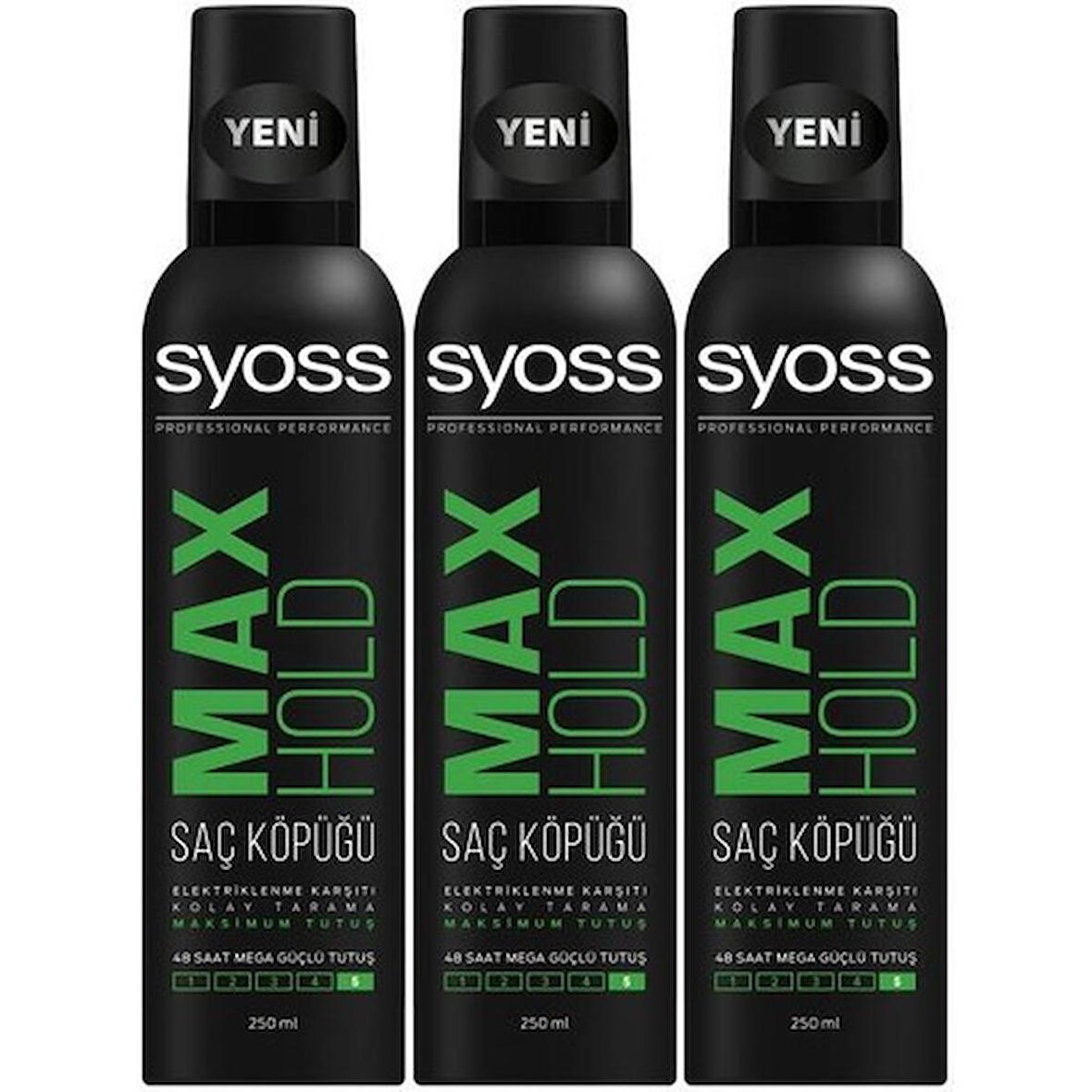 Syoss Köpük Maximum Tutuş 250ml X3