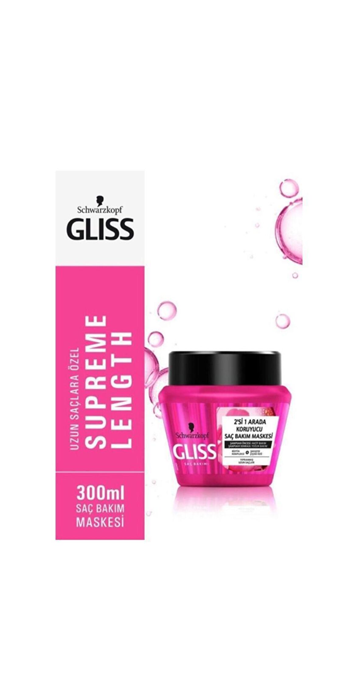 Gliss Supreme Length Bakım Maskesi 300 Ml Zarar Görmüş Uzun Saçlar