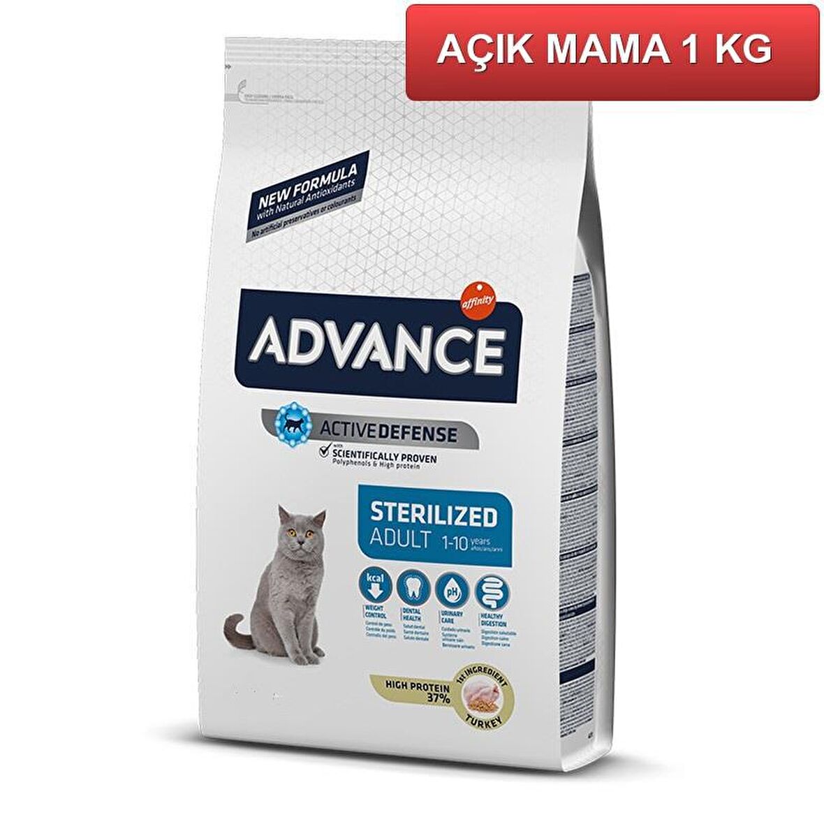 Advance Sterilized Kısırlaştırılmış Hindili Kedi Maması 1 Kg AÇIK