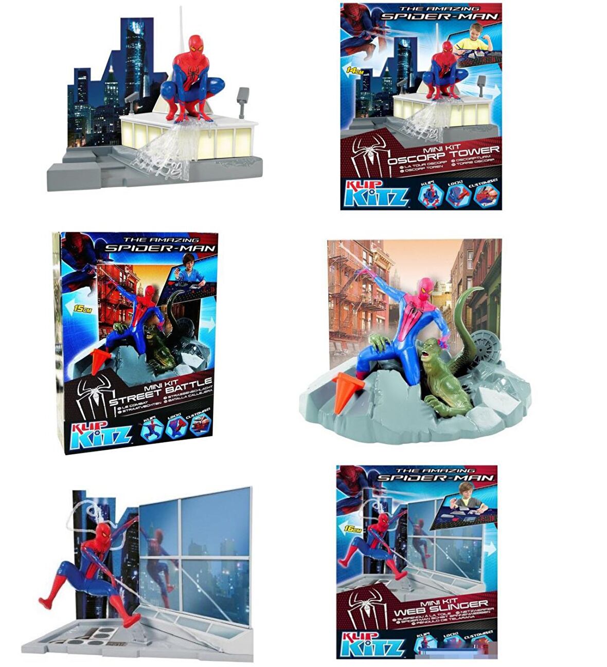 Lisanslı-Klip Kitz SpiderMan Mini Kit 3'lü Maket SETİ