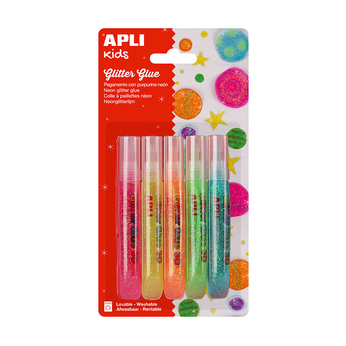 YAPISTIRICI-APLI 3D NEON 5 RENK