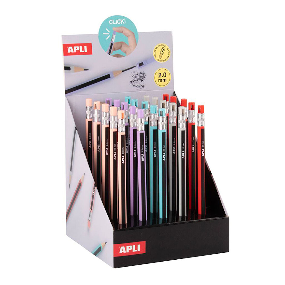 KALEM-APLI MEKANIK KURSUN KALEM 2 MM 5 RENK SEÇENEĞİ İLE (ADET) FİYATI