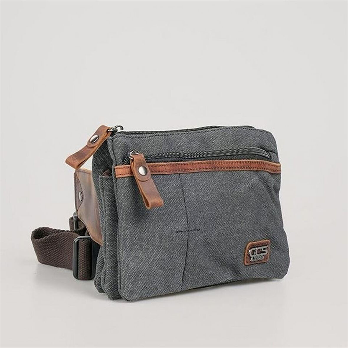 ÇÇS 31510 Çift Kanvas Bel Çantası Siyah