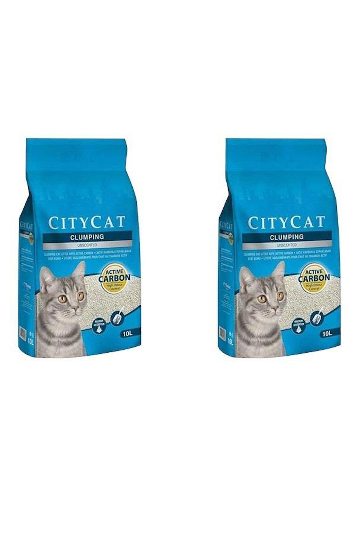 Sanicat City Cat Aktif Karbonlu Topaklanan Kedi Kumu 10 Lt X 2 Adet