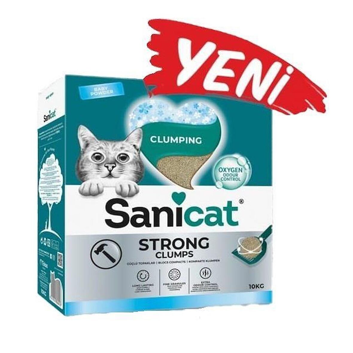 Sanicat Oksijen Koku Kontrolü Strong Clumping Kedi Kumu 10 Kg