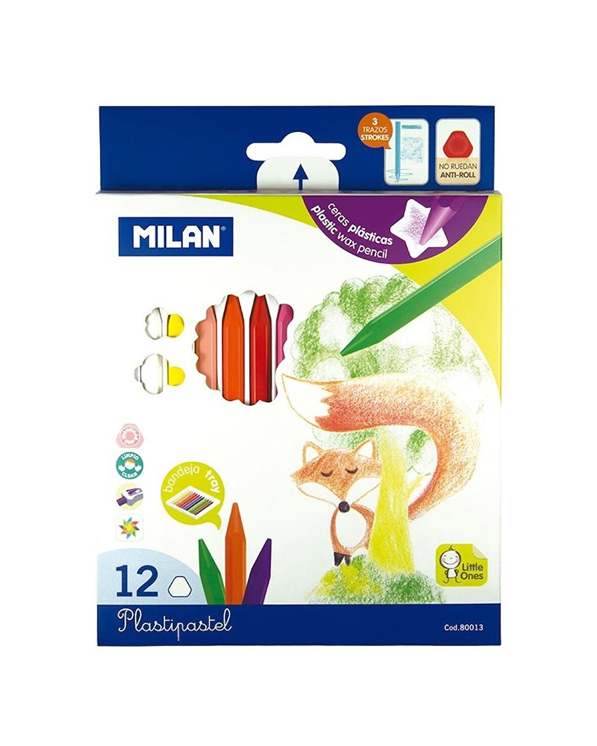 MILAN 80013 PLASTIPASTEL MUM PASTEL BOYA - 12 Lİ