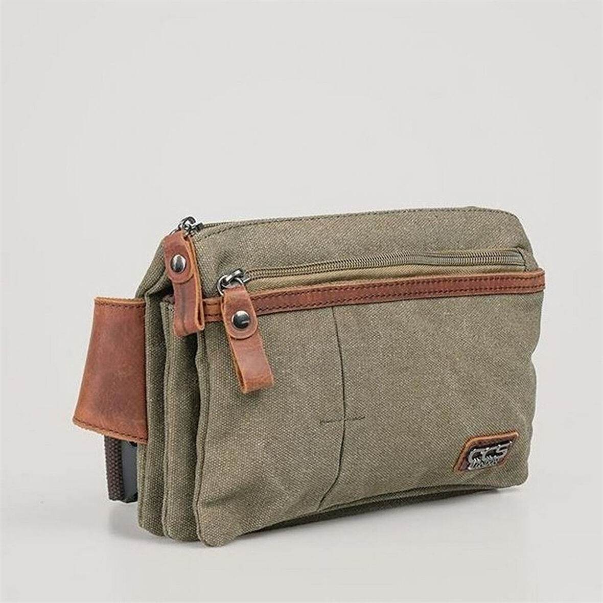 ÇÇS 31510 Çift Kanvas Bel Çantası Yeşil