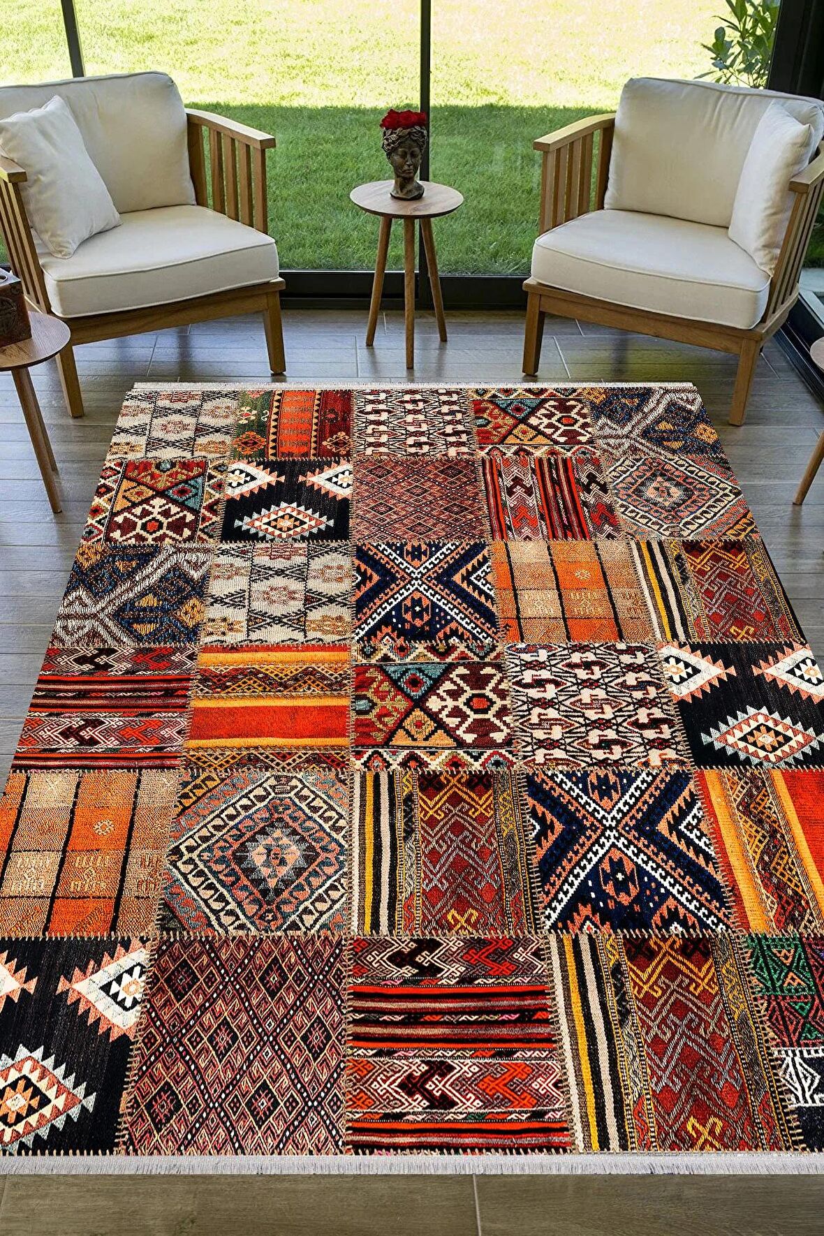 peralife halı  Dijital Baskı Yıkanabilir Kaymaz Taban Leke Tutmaz Patchwork Mutfak Halısı Salon Halısı Ve Yolluk