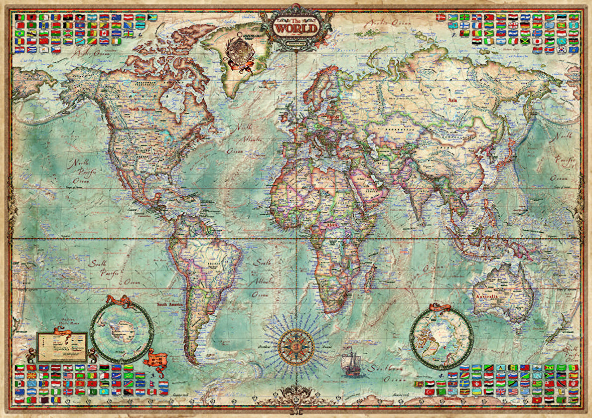 Educa 1500 Parça Political Map of the World Harita Puzzle